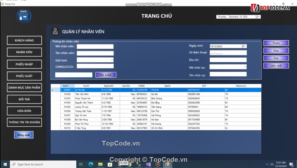 shop thời trang,C#,SQL SERVER,quản lý,SQL